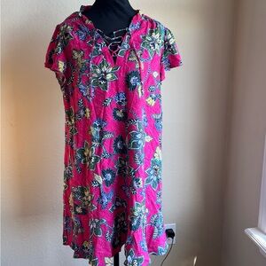 LOFT Pink Floral Dress
